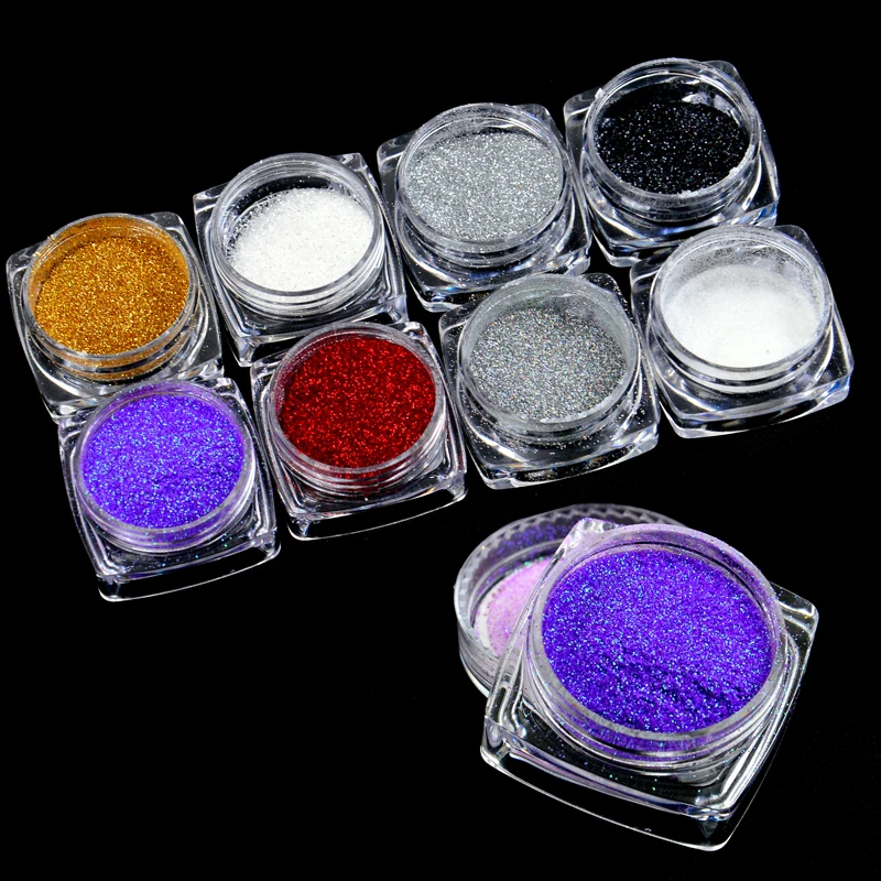 

Пудра для дизайна ногтей, тени для век, пигмент, голографическая, Spangle, блеск для ногтей, блестящий хром, украшение от пыли