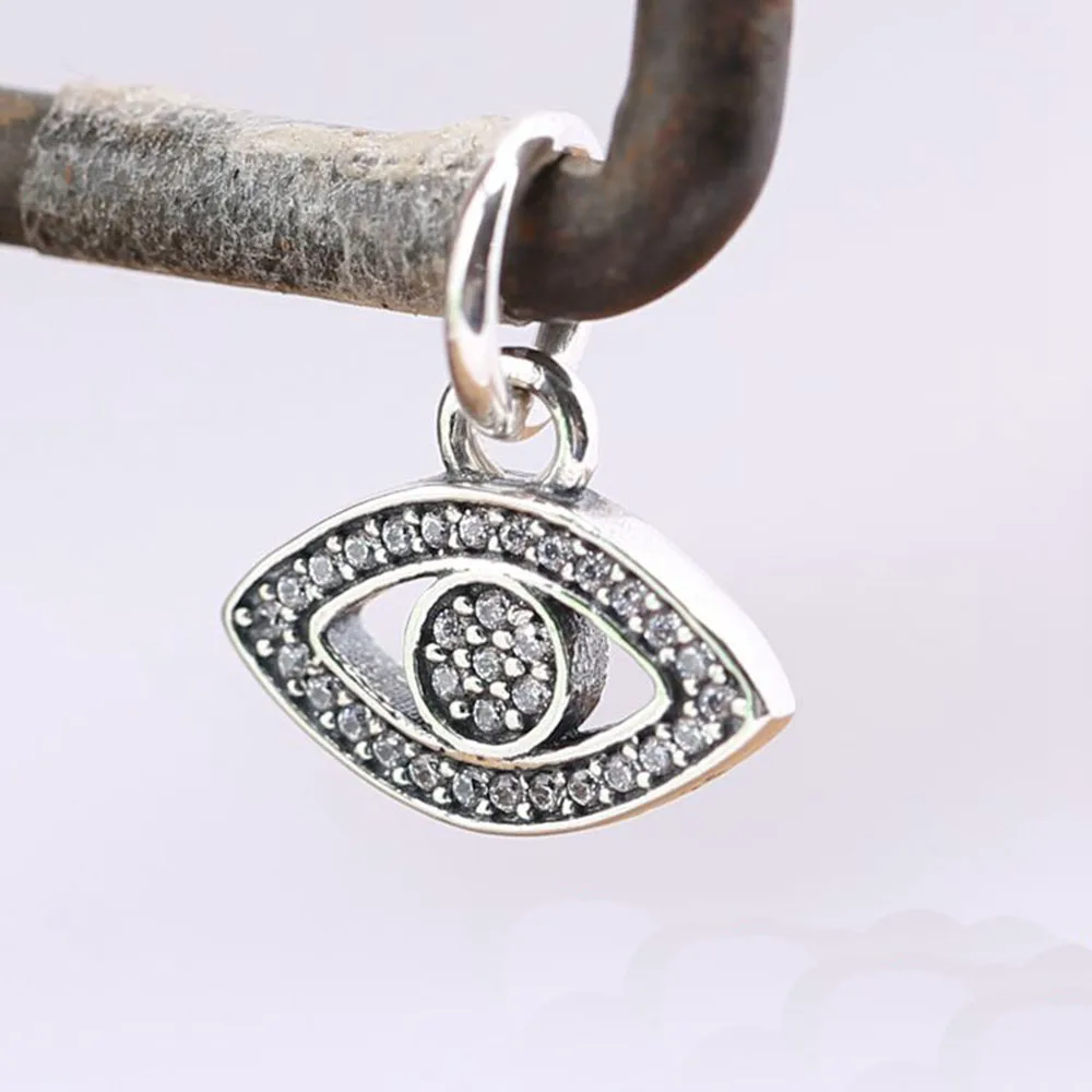 Подходит талисманы браслет 925 стерлингового серебра бисера вокруг глаз с Cz