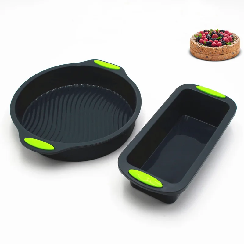 

2pcs/Set Pans Dishes for Bakeware Tray Decorating Cake Tool Silicone Bread Toast Cake Mold Form Baking