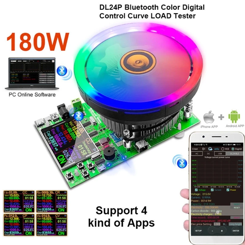 

DL24/P Цвет 2,4 "приложения DC USB тестер Электронная нагрузка 18650 Емкость батареи монитор разрядки внешнее аккумуляторное устройство поставка-Счетчик проверки