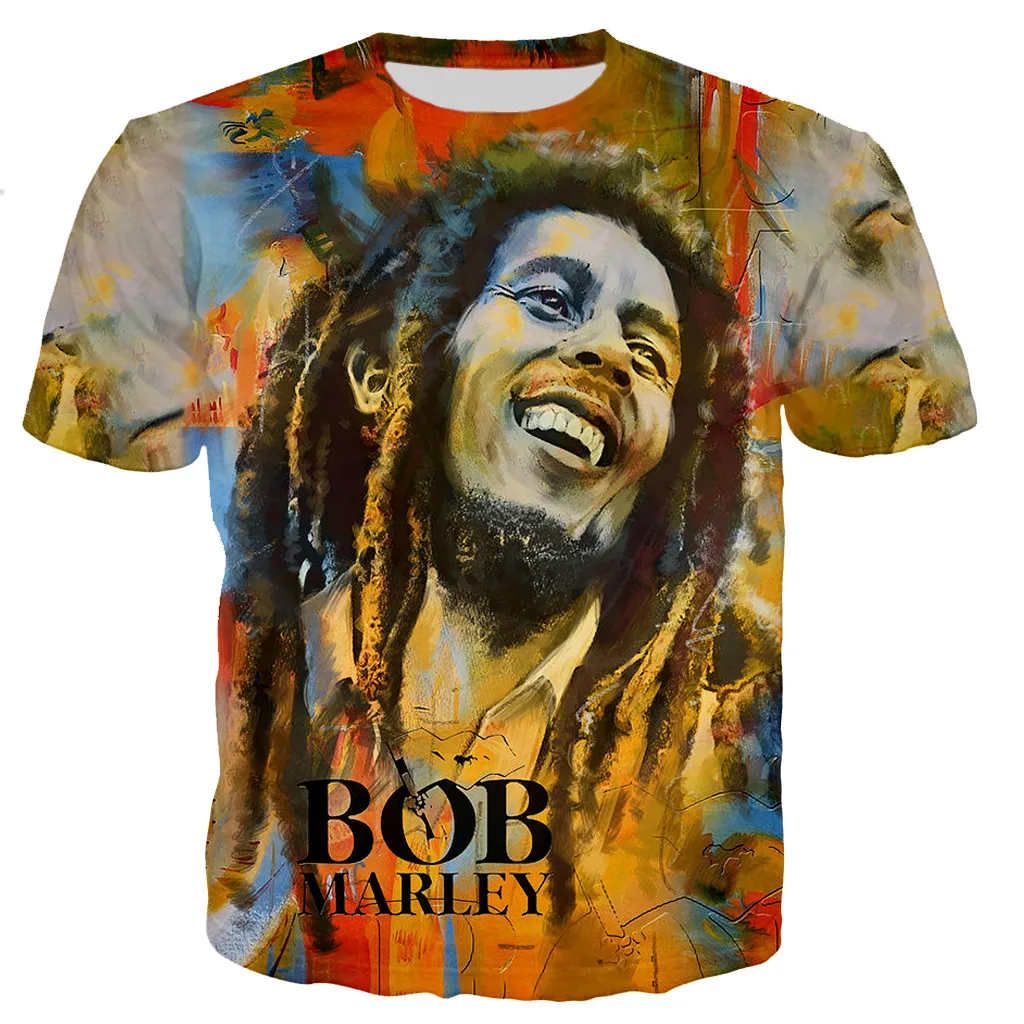Футболка Боб Марли для мужчин и женщин, Повседневная стильная рубашка с 3D принтом в стиле Харадзюку, уличная одежда, топы
