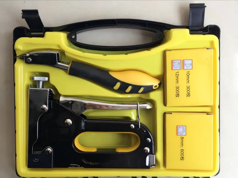 UZWELL 3 сторонний мебельный гвоздь степлер для штапельного пистолета с 1200 скобами и