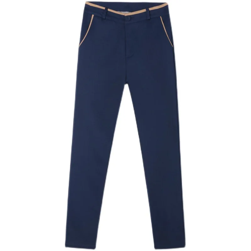 

Korean Style Office Lady Full Length Work Pants Female High Waist Pocket Straight Pencil Pants Casual Women Full Length Trousers