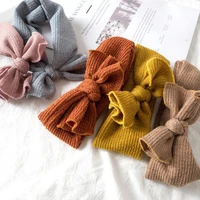 1 pc winter warm ear warmer headwrap xmas girls crochet headband knitted bow hairband hair band accessories