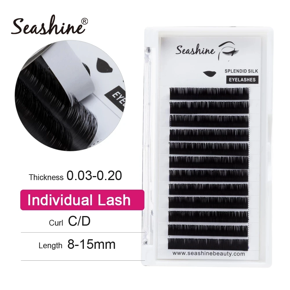 

Seashine BCDL Curl Classic Individual Lashes Black Mink False Eyelashes Premium Volume Lashes Fake Cilios 12rows All Size 8-17mm