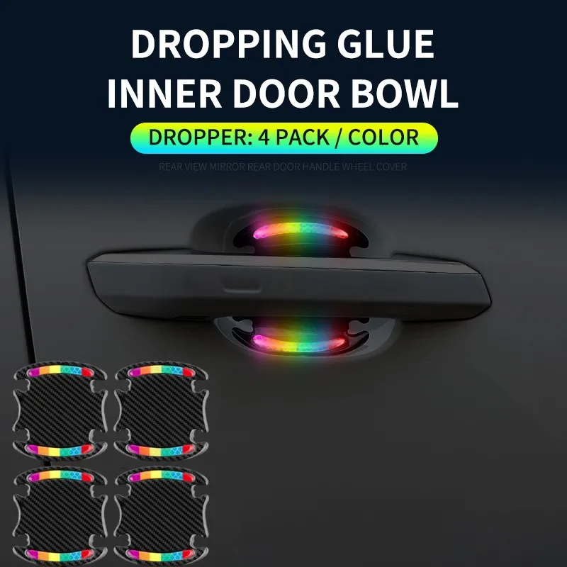

Universal Door Handle Scratch Guards Colorful Cup Cover Reflective Safety