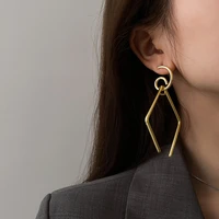 metal hollow out irregular geometry big earrings south korea punk personality contracted stud earrings women jewelry accessories