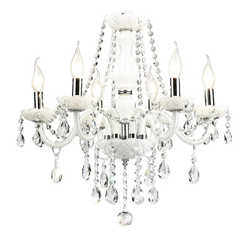 

Modern White Crystal Chandeliers Living room LED Chandeliers Bedroom hanglamp lustres de sala de cristal Wedding decor lighting