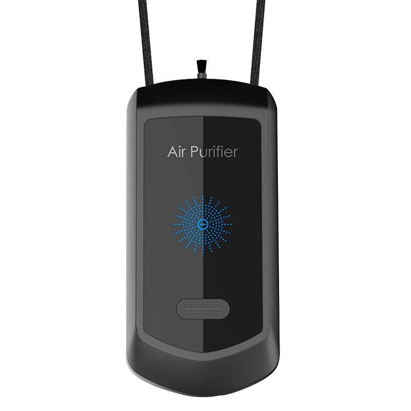 

Fashionable Personal Wearable Mini Portable Car Oxygen Bar Negative Ion Generator Hanging Neck Air Purifier Black