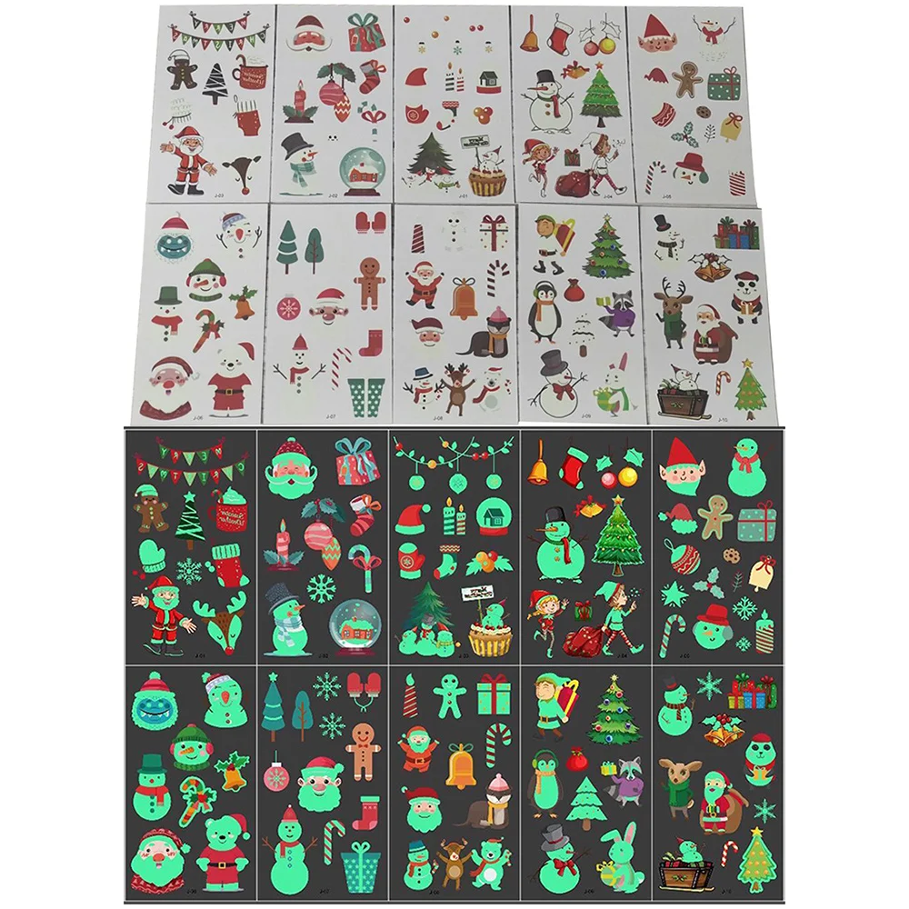 10 шт./компл. наклейки для временных татуировок детей блеск тату Водонепроницаемый Хэллоуин одежда сна из