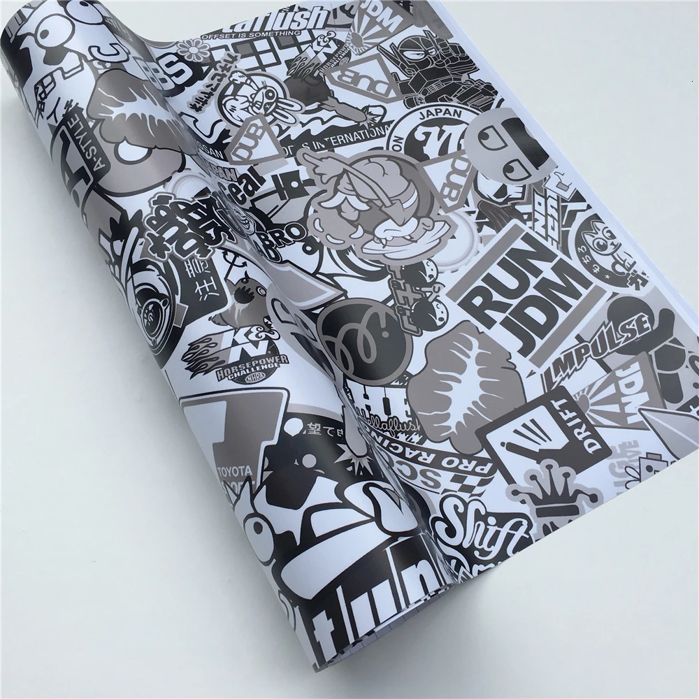 HD печать черно белая наклейка граффити бомба виниловые Мультяшные клейкие