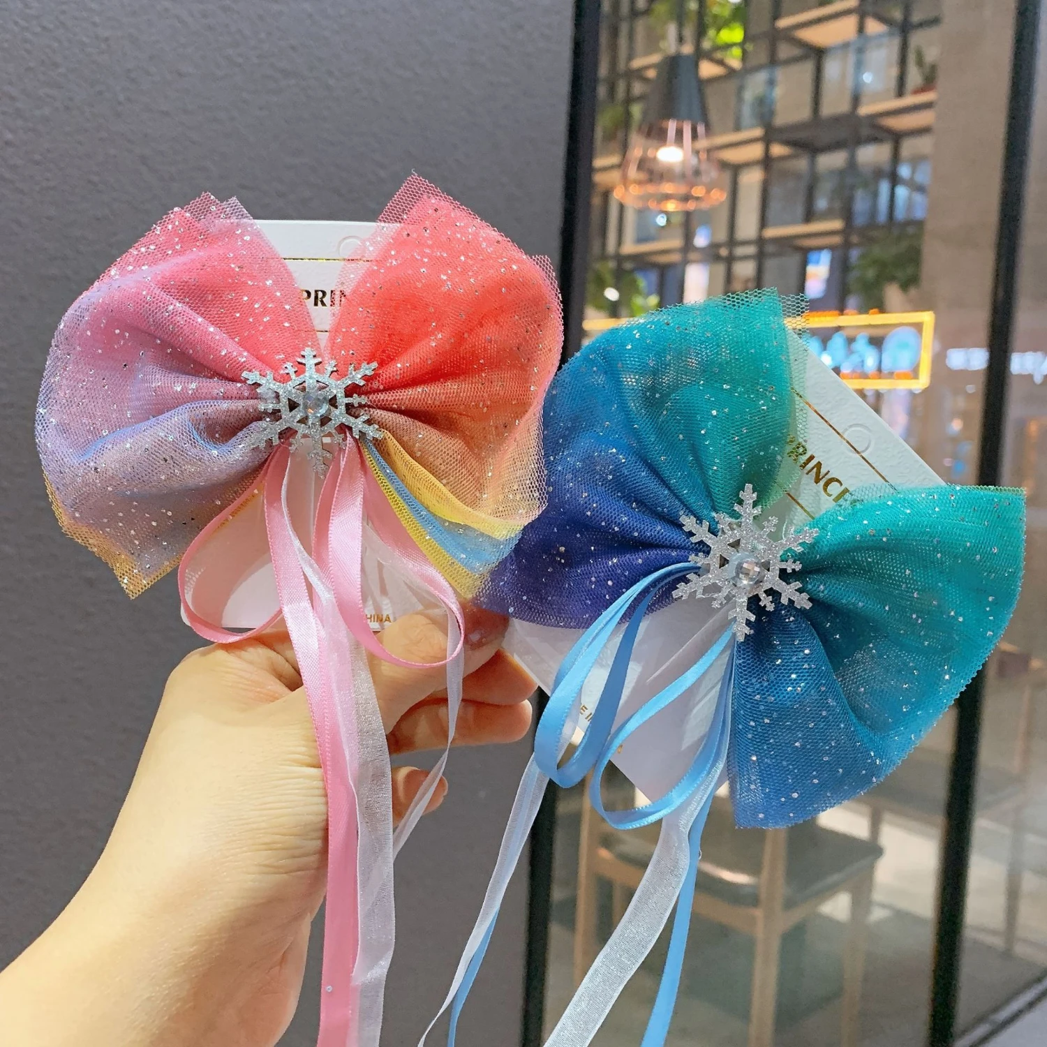 Замороженная Снежинка бант заколка для волос Принцесса Эльза Детский Набор