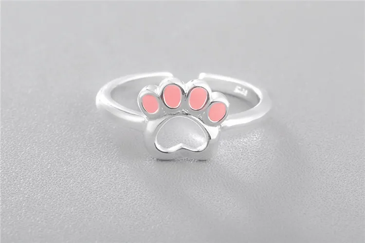 Открытые Кольца для женщин и девочек с животным принтом в виде кошачьей собачьей