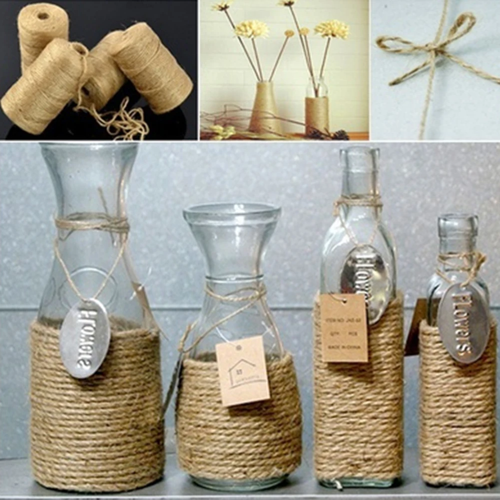 100M/Roll DIY Craft Natural Durable Best Arts Rope For Gardening Applications Jute Strings Lights Twine | Дом и сад