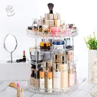 white 1pc 360 degrees rotating cosmetic storage rack lipstick jewelry case holder display stand cosmetic box makeup organizer