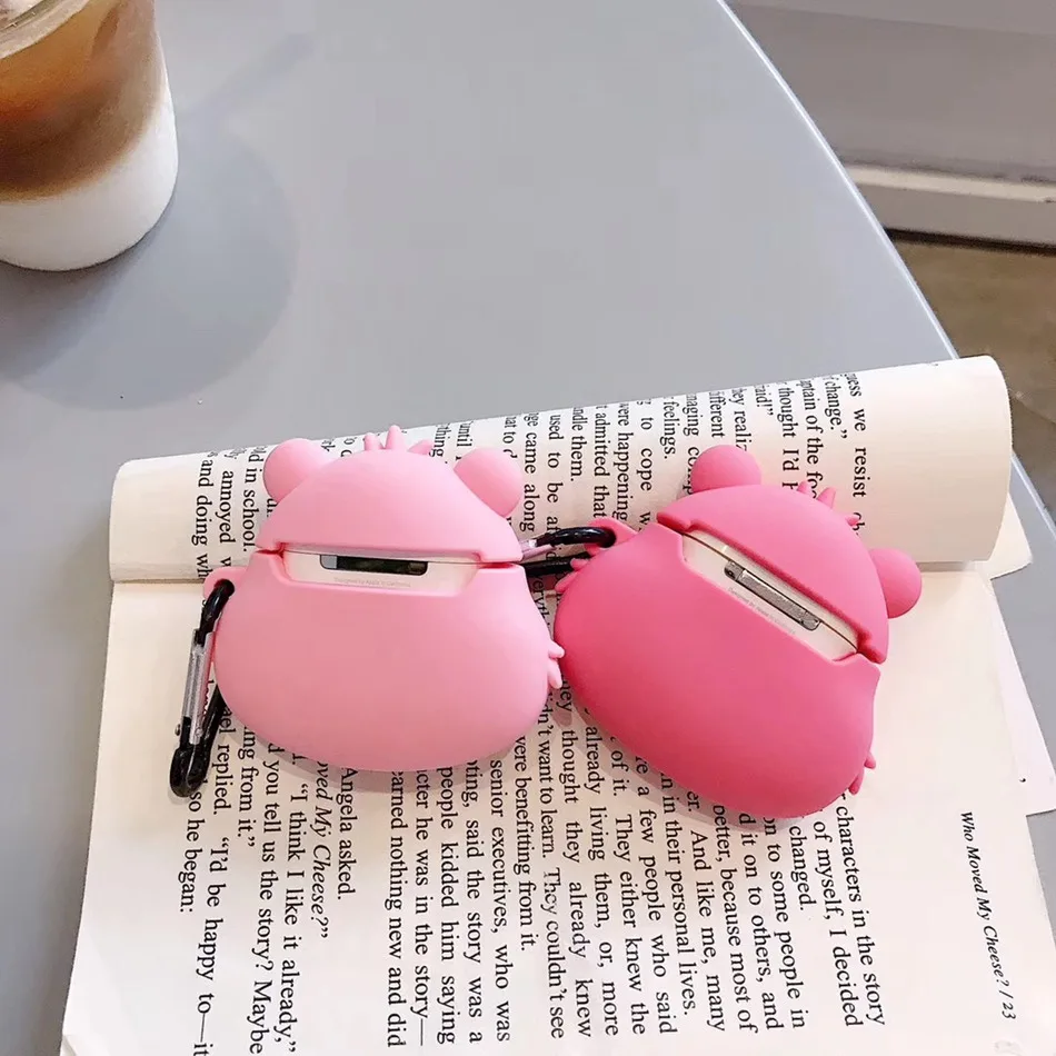 3D чехол для наушников для AirPods, силиконовый чехол, милый ins, медведь, собака, чехол для Apple Air pods 2, наушники/Earburd/Earpods, чехол, ремешок