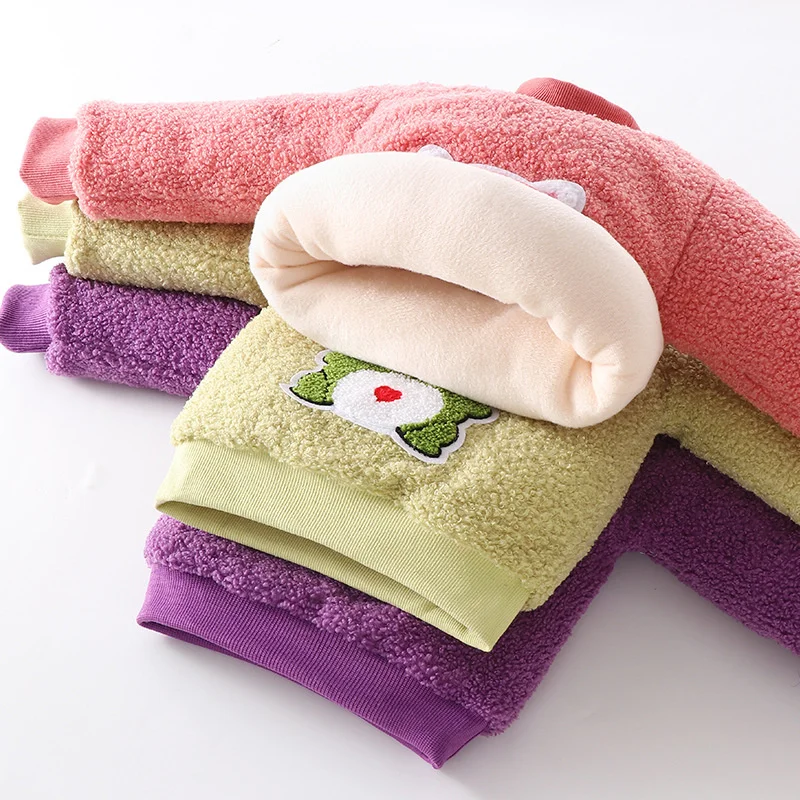 Suéter de lana suave de felpa para bebé, niño y niña, abrigo grueso bonito, ropa de abrigo cálida para niño, traje de nieve para niño