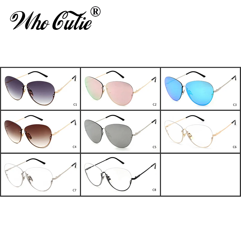 WHO CUTIE негабаритные солнцезащитные очки пилота полуметаллическая оправа мужские