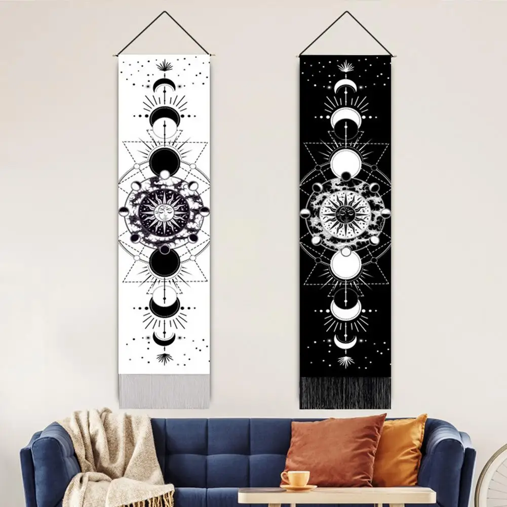 

Подвесной гобелен в виде Солнца и Луны, Настенный декор, подвесные гобелены в стиле бохо, психоделические украшения для стен