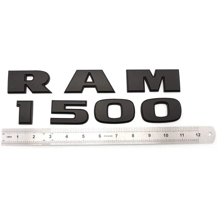 

Car Badge for RAM 1500 4X4 Emblems Rear Side Door Decal Replacement for Ram 1500 (Matte Black)