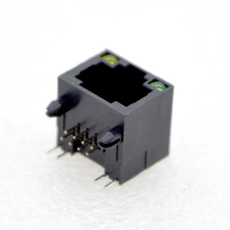 200 шт. новый сетевой разъем RJ45 56 полный пластик с лампой рот 90 градусов 8P8C
