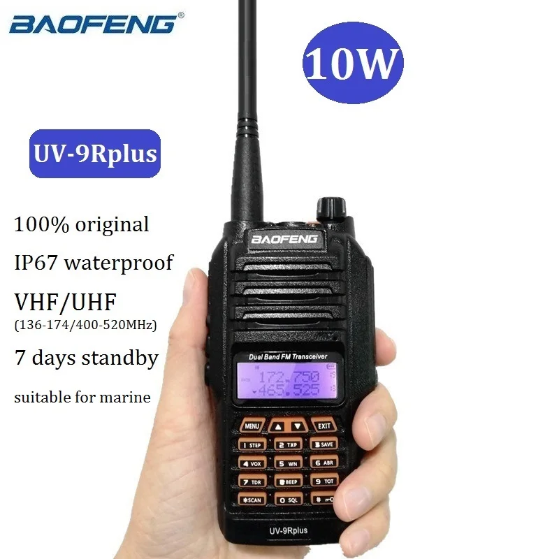 Иди и болтай Walkie Talkie 10 Вт UV 9R плюс Водонепроницаемый двухстороннее радио