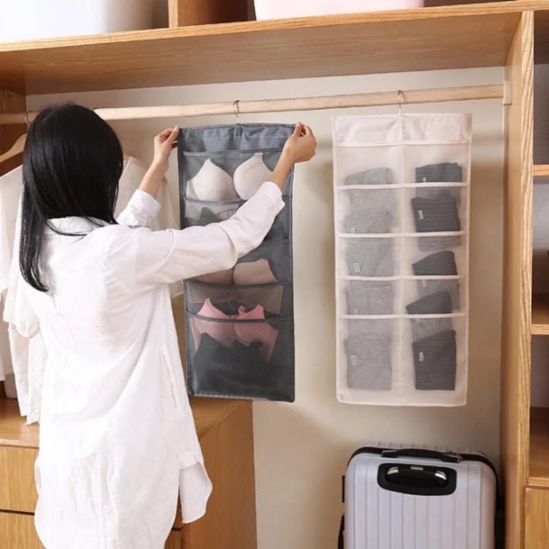 

Double Side Underwear Bra Socks Sorting Bag Underwear Sorting Storage Bag Wall Door Hanging Storage Bag Closet Home Organizer