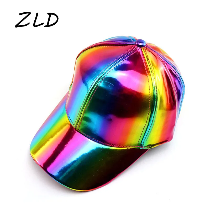 

ZLD новая однотонная бейсбольная кепка, модная кепка в стиле хип-хоп для изменения цвета радуги, изогнутая Кепка из искусственной кожи