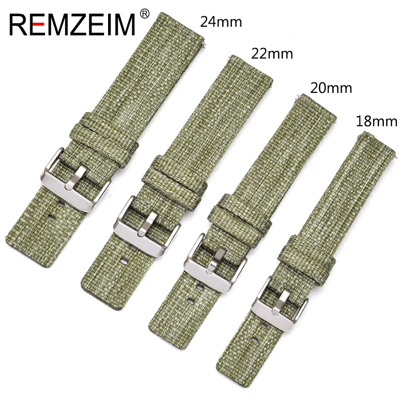 REMZEIM быстросъемный ремешок модный нейлоновый для часов легкий холщовый смарт 18 20