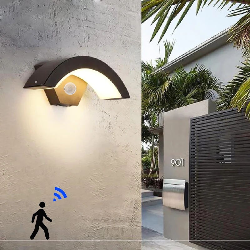 Открытый водонепроницаемый светодиодный настенный светильник 20 Вт PIR датчик