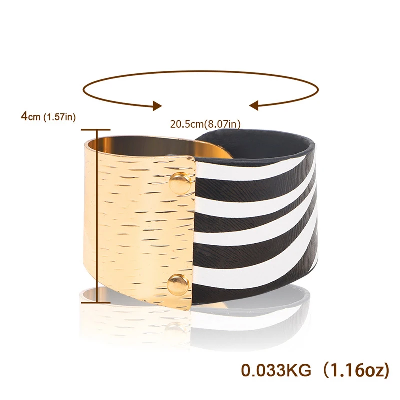 Женский широкий браслет из ПУ кожи с леопардовым принтом | Украшения и аксессуары