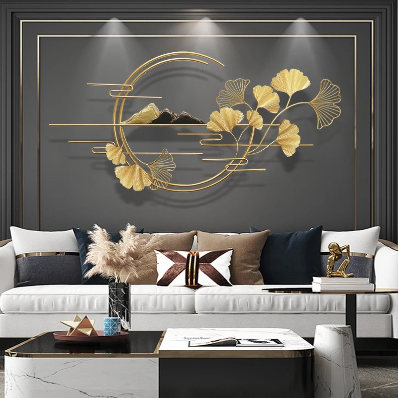 

New Chinese style wrought iron decorative pendant landscape creative sofa living room bedroom TV background wall decoration