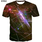 Мужская футболка KYKU, повседневная разноцветная футболка с абстрактным рисунком, в стиле психоделики, лето 2019