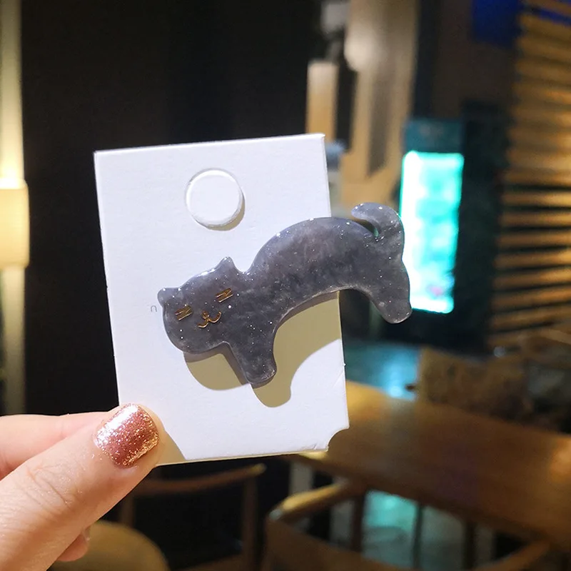 Заколка для волос с милым котенком и кошкой акриловая ацетатная пластина