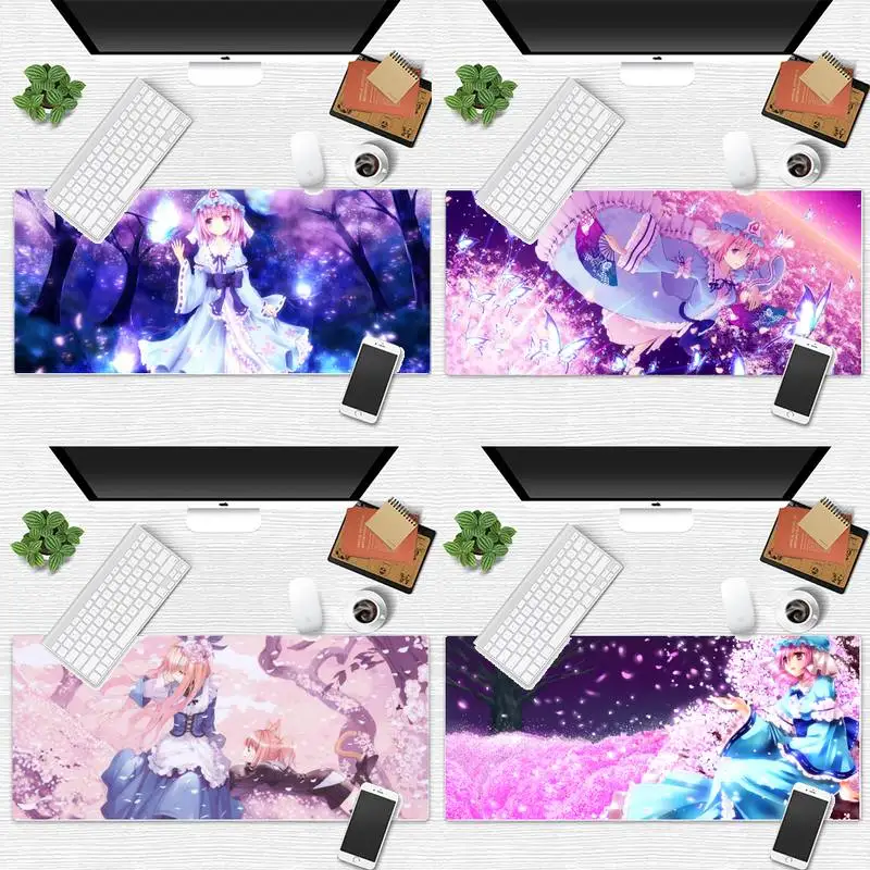 

Cherry Blossom Anime Keyboards Mat Rubber Gaming mousepad Desk Mat Keyboard Game Mouse Mat pad X XL XXL Non-slip Laptop Cushion