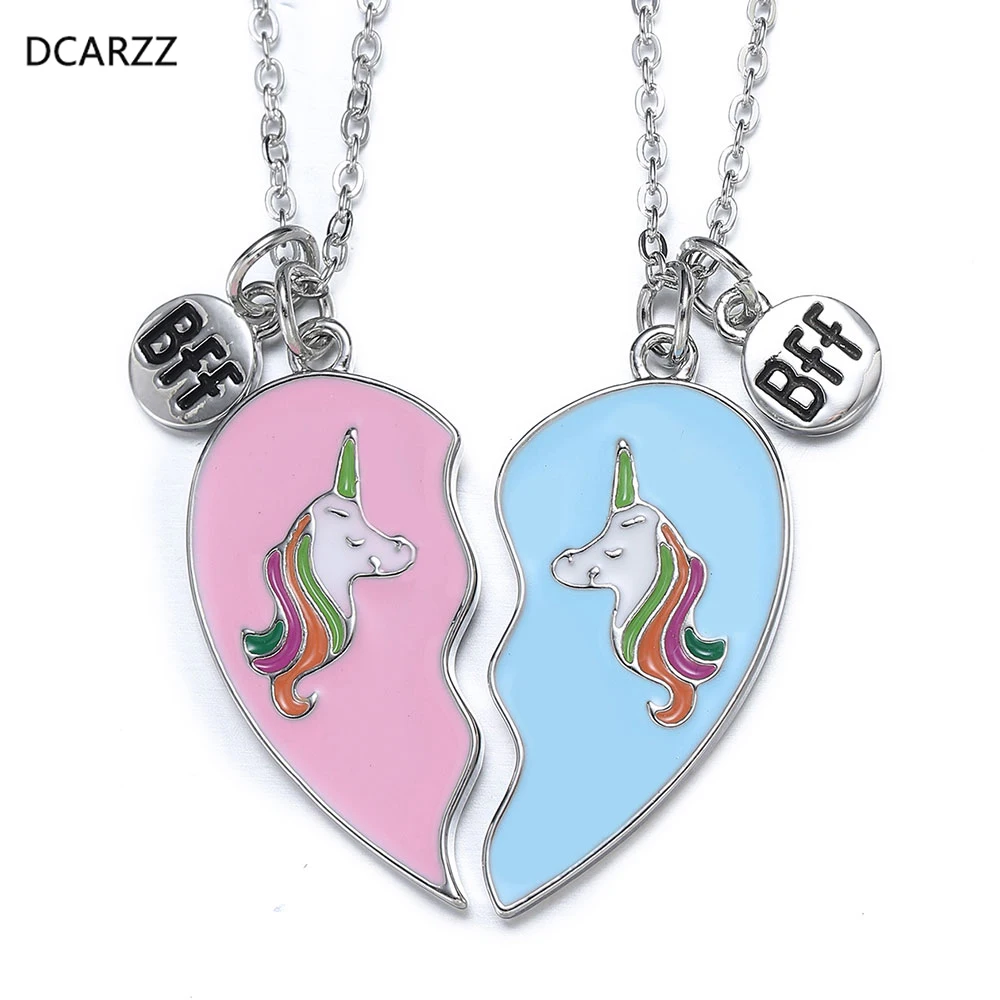 

BFF Necklace Best Friends Sister Friendship Cute Unicorn Heart Pendant Couple Necklace Cartoon Jewelry Christmas Birthday Gift