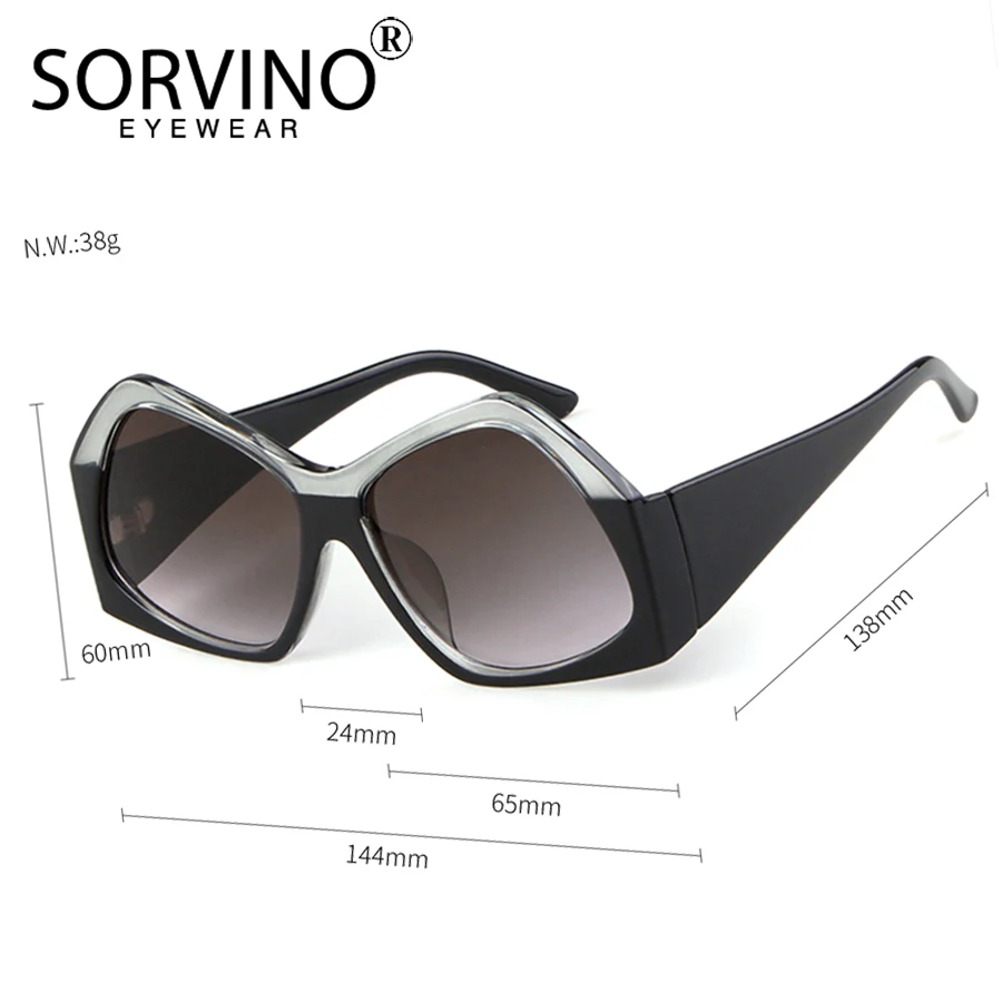 Женские Асимметричные солнцезащитные очки SORVINO большие двухцветные авиаторы в