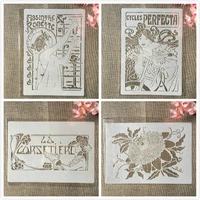 4pcs a4 29cm myth goddess flower diy layering stencils wall painting scrapbook coloring embossing album decorative template