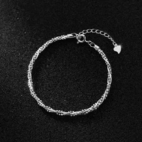 925 silver things womens jewelry charm bracelets ladies snake chain fine gift fashion accessories 15 5 cm long