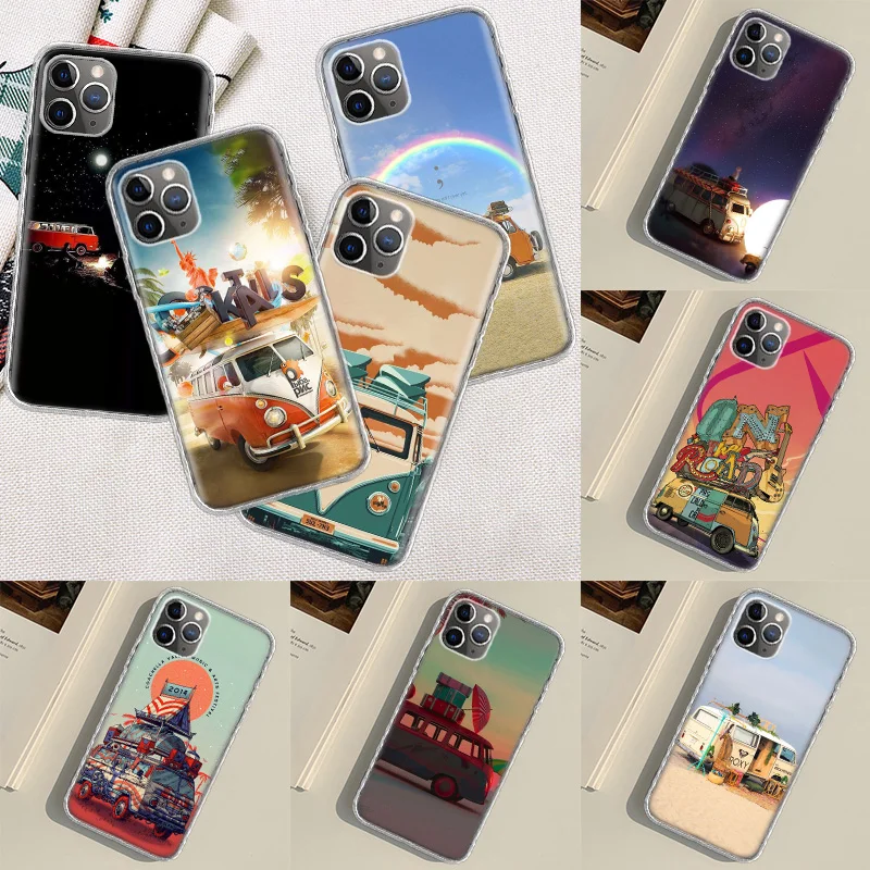 

Combi Van Surf Phone Case For Apple Iphone 14 13 Pro Max 11 12 Mini SE 2020 X XS XR 8 7 Plus 6 6S 5 5S Cover Shell Coque Pattern