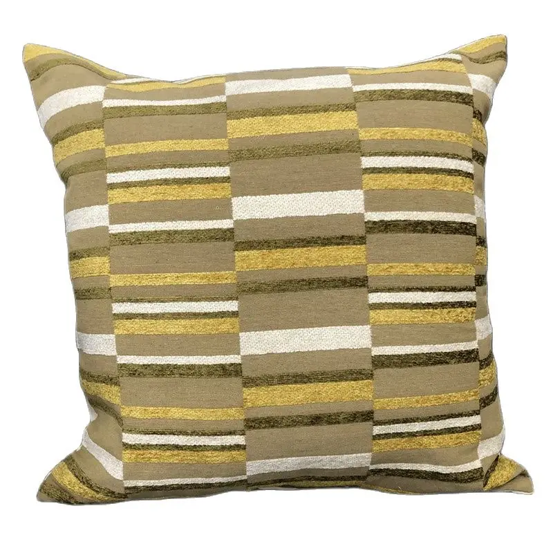 

Decorative Chenille Cushion Cover Sofa Stripe Jacquard Geo Throw Pillowcase from Factory