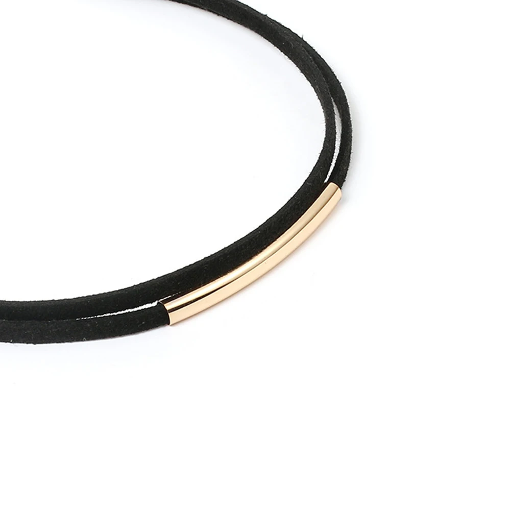 Multi-layer Korean Velvet Curved Necklace Collar Black Punk Gothic Women Arc Charm Short Choker Jewelry Gift | Украшения и