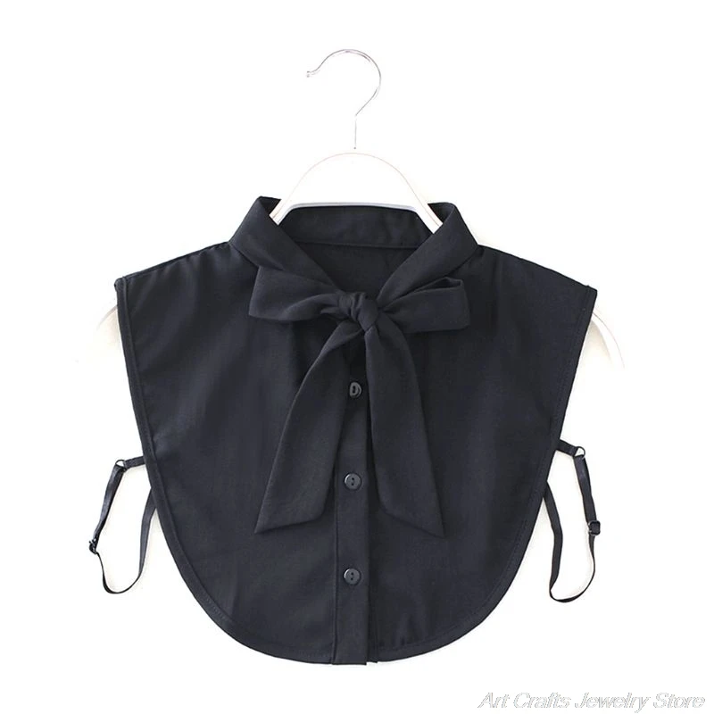 

Women New Bow Collar Shirt Fake Collar Tie Vintage Detachable Collar False Collar Lapel Blouse Top Women Clothes F25 21 Dropship