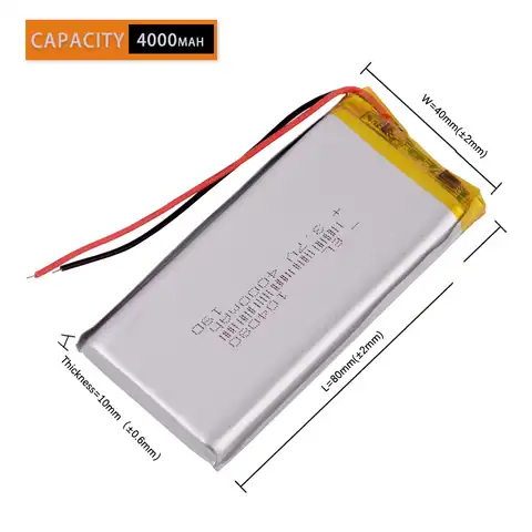 Аккумуляторная батарея LiPo 3,7 в, 4000 мА/ч, 104080 полимерный литий-полимерный аккумулятор брал для colorfly c10, внешний аккумулятор для электронных кн...