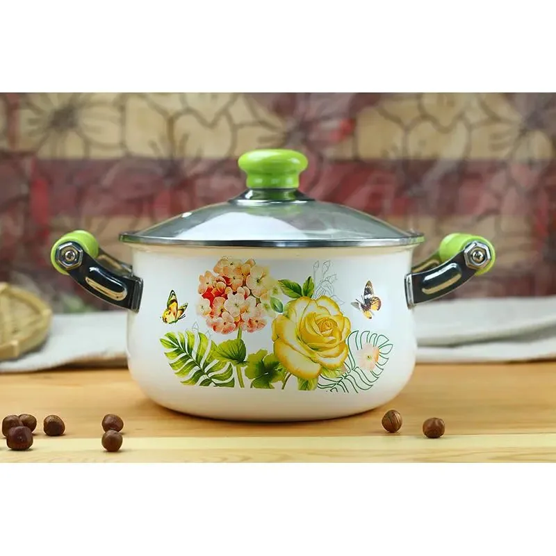 

Thick Enamel Pot Soup Pot Stew Pot Soup Pot Chinese Medicine Pot Porridge Pot Ceramic Handle Anti-scalding Household Soup Pot