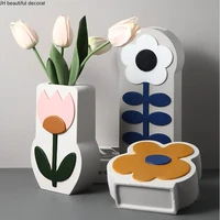 nordic ceramic hand painted vase living room simulation flower flower arrangement creative desktop home art decoration ornaments
