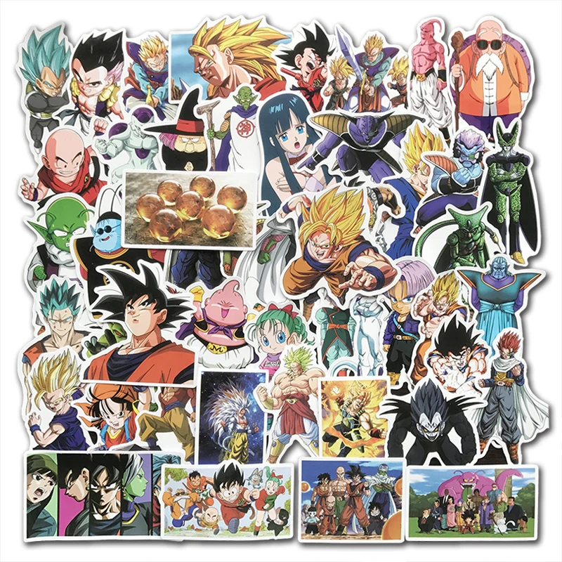 50 шт. японского Аниме DragonBall Z наклейки Супер Saiyan наклейка Гоку бомба для