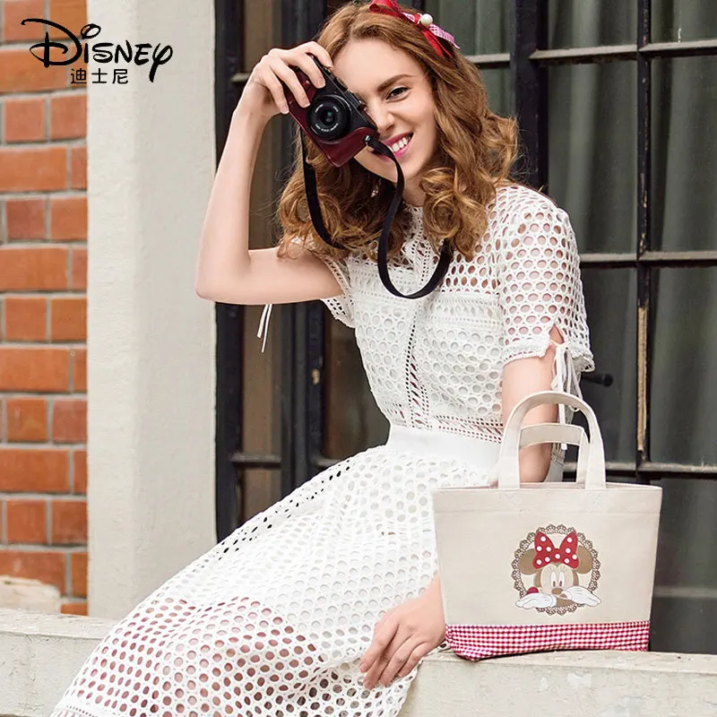 Женская сумка Disney Mickey Minnie Большая вместительная Холщовая Сумка на плечо
