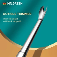 mr green cuticle trimmer cut off shavers pusher cuticula clean up ragged hangnails sharp v blade remover stainless steel sturdy