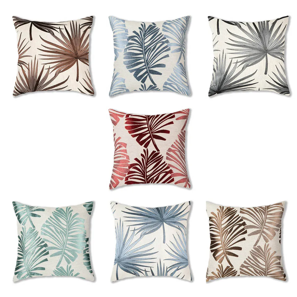 

Льняной чехол для подушки с растительным рисунком 45x45 см, декоративный чехол для подушки, чехол для дивана в стиле Ins, чехол для подушки, укра...